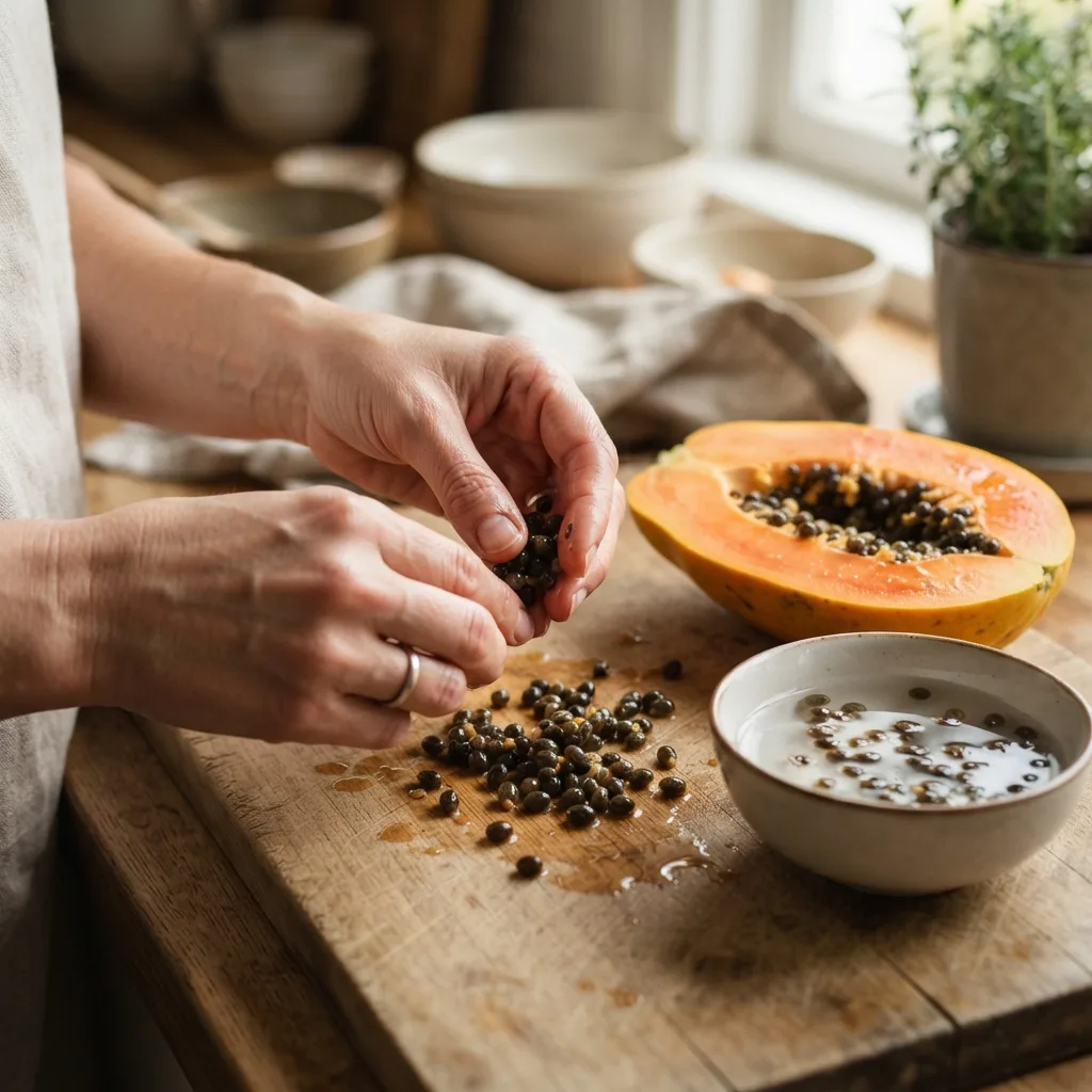 papaya jewelry seed drying