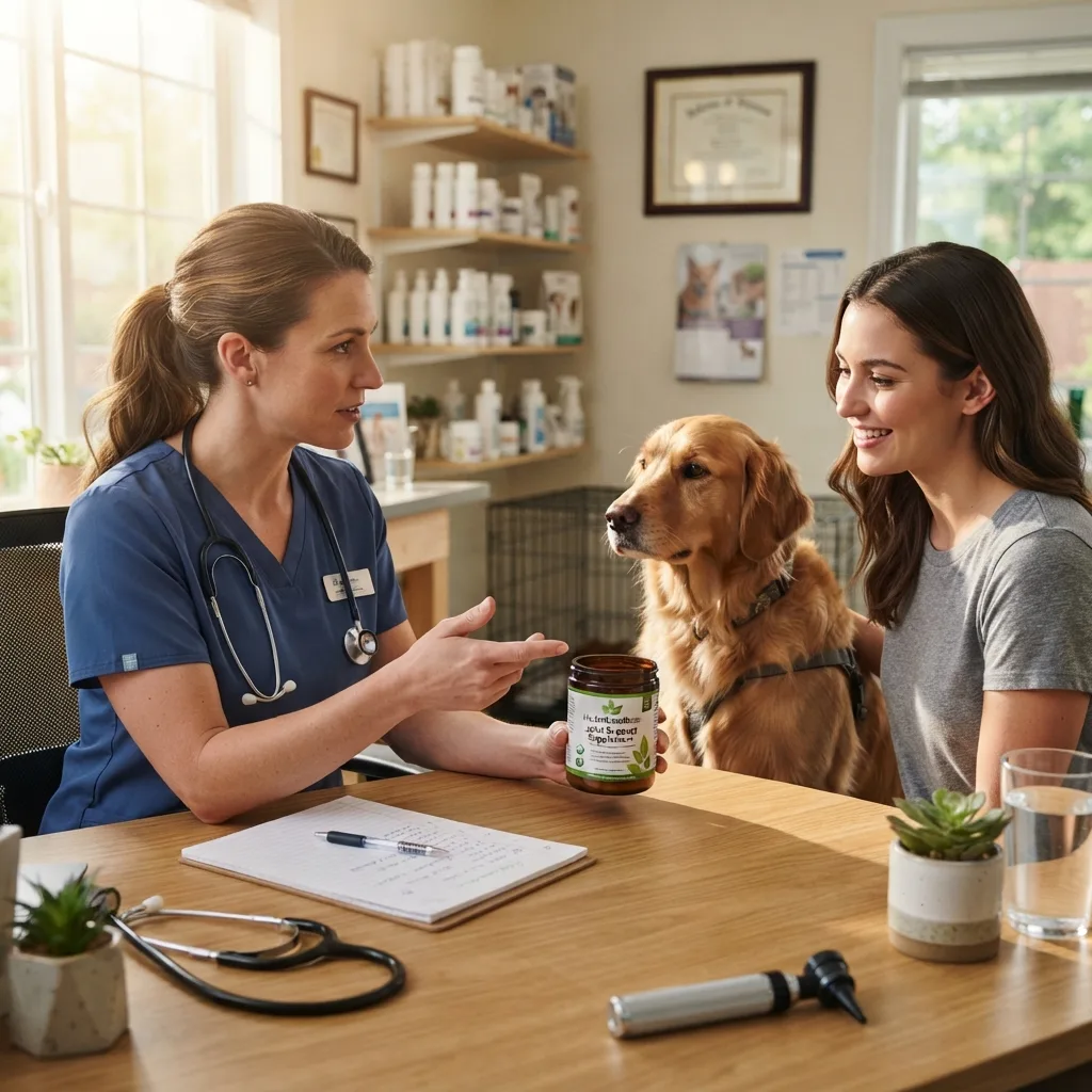 pet and herbal consultation with a veterinarian