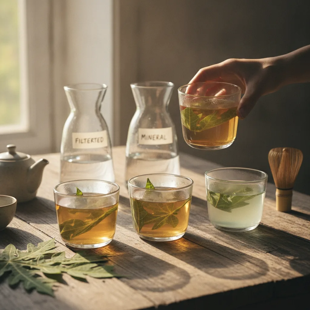 Papaya Leaf Tea Brewing