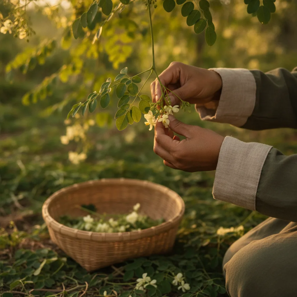 moringa flower harvest