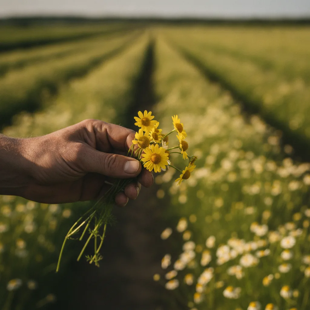 chamomile flower harvesting
