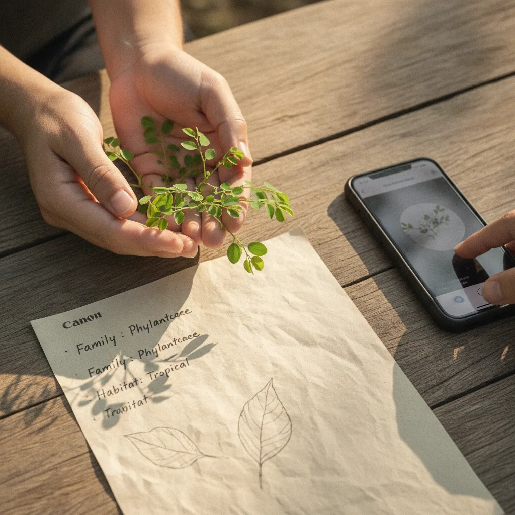 chanca piedra leaves in the wild