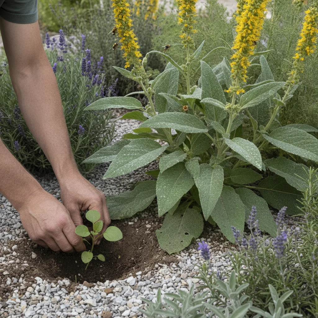 mullein xeriscape border inspiration