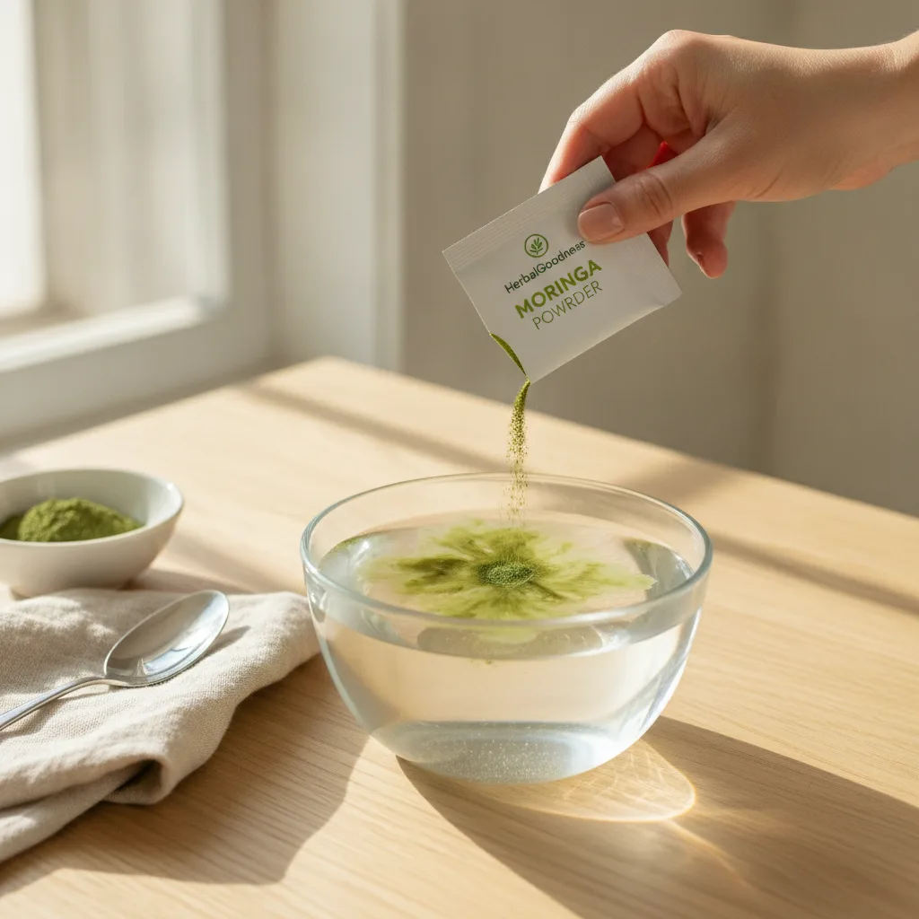 moringa powder label illustration