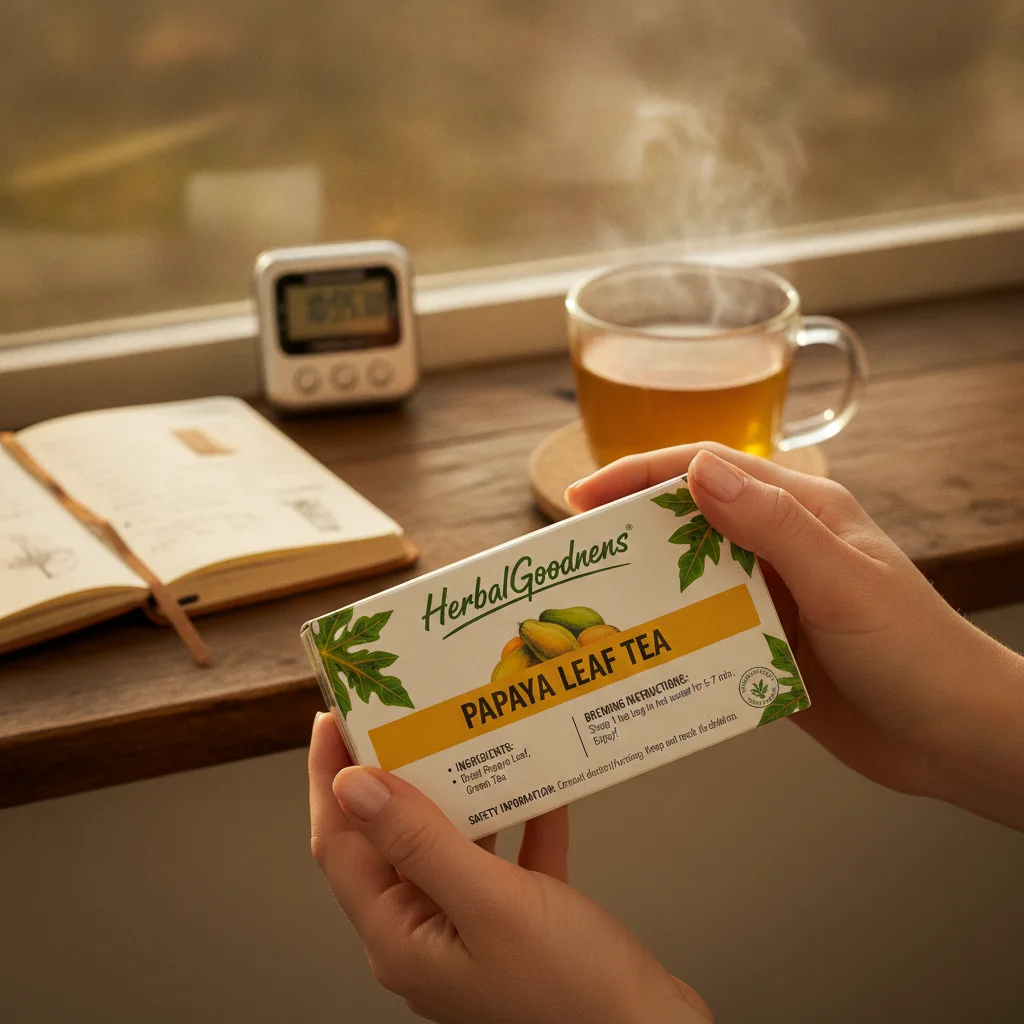 Papaya leaf tea brewing ritual