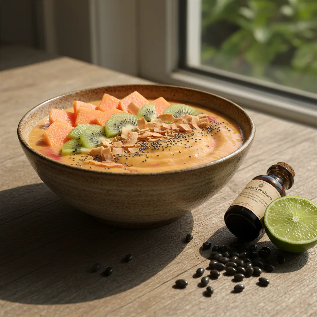 Papaya bowl and tea inspiration