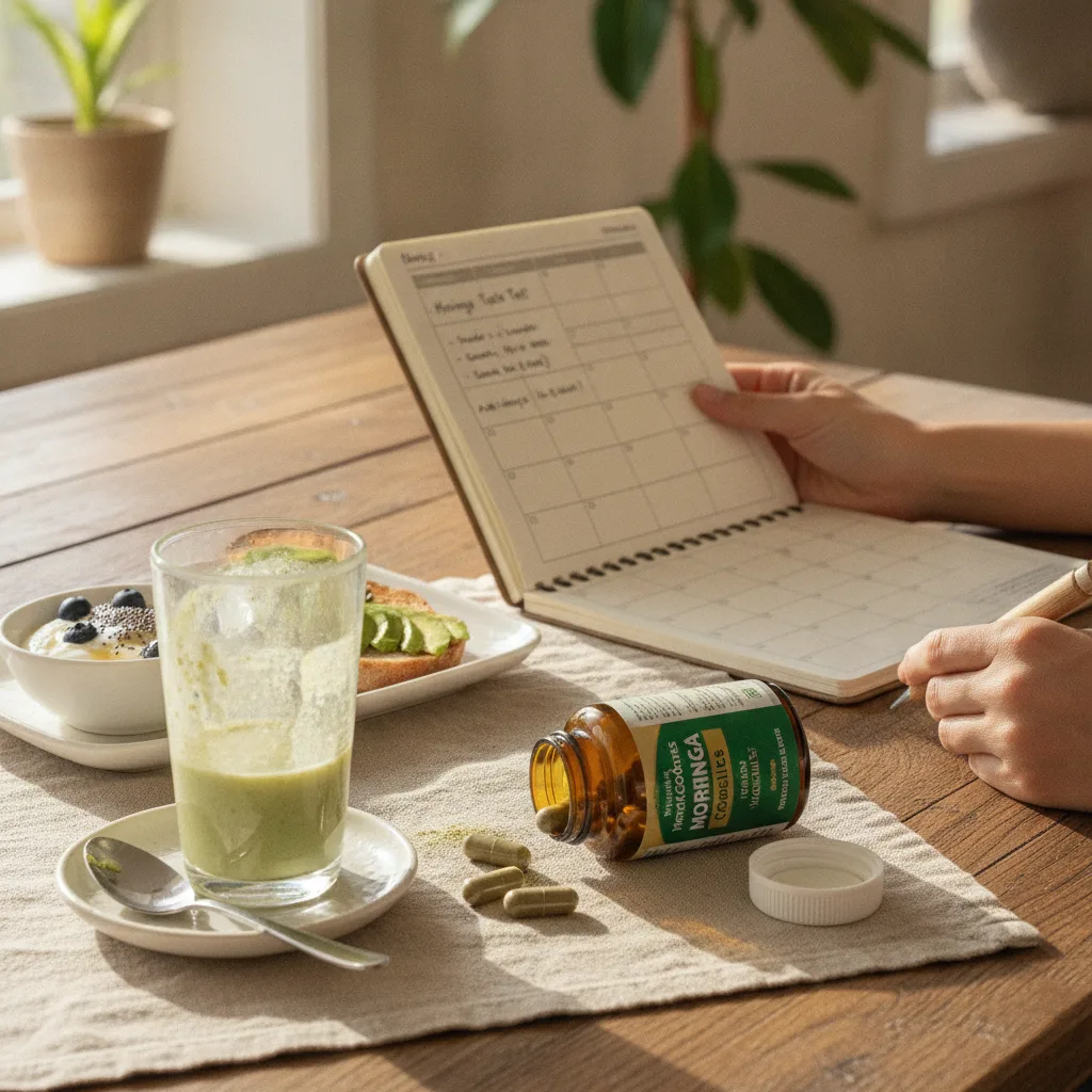 Moringa capsules vs powder dosage illustration