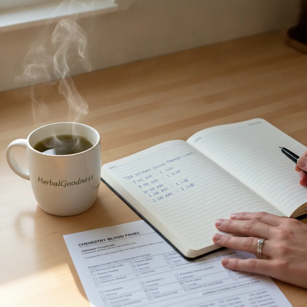 Healthy tea brewed in glass mug