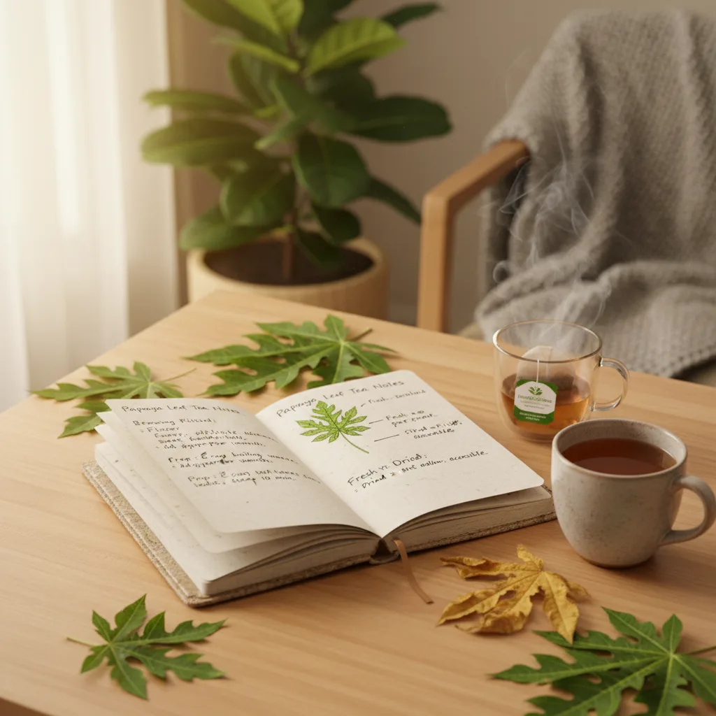 Papaya leaf brewing