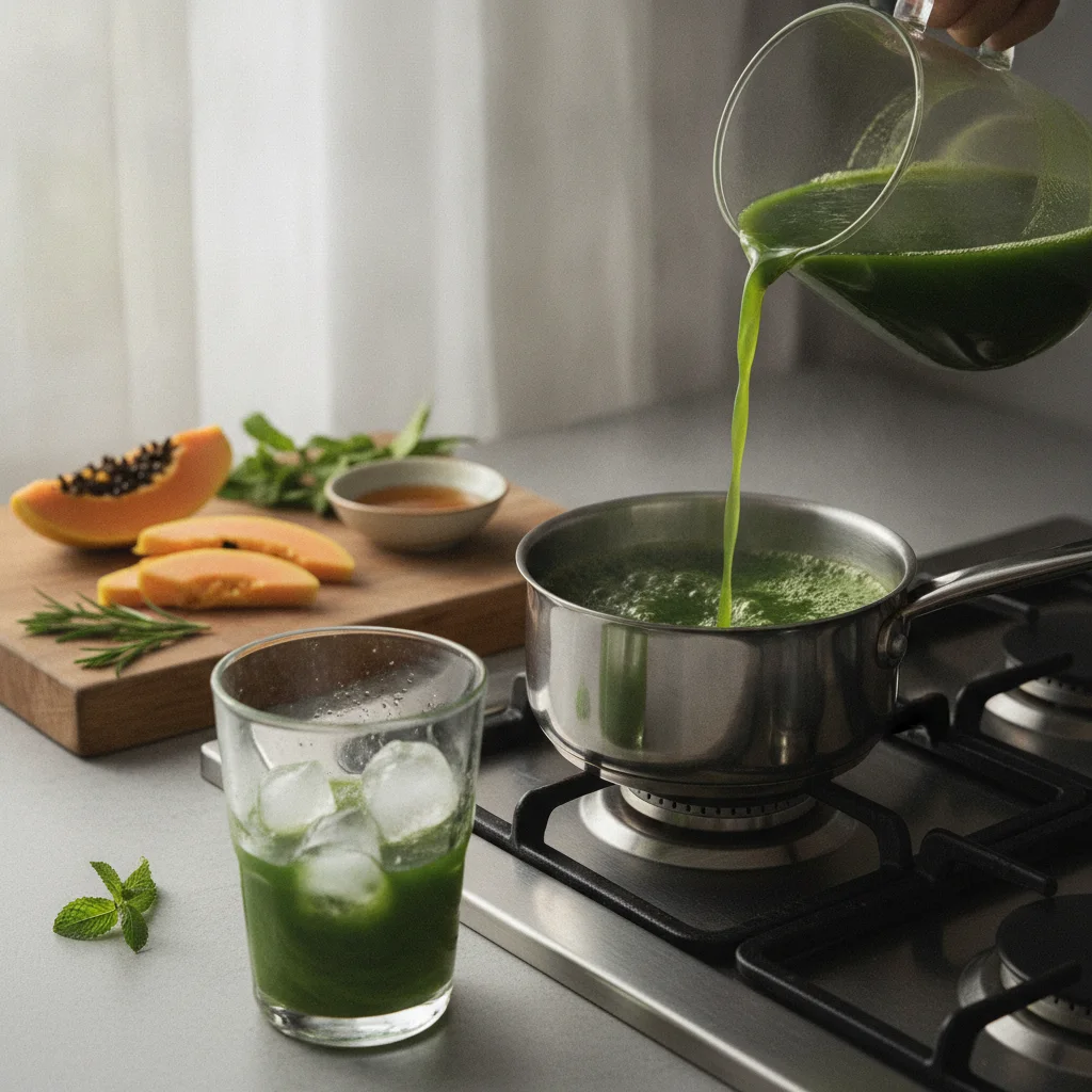 papaya leaf cold infusion