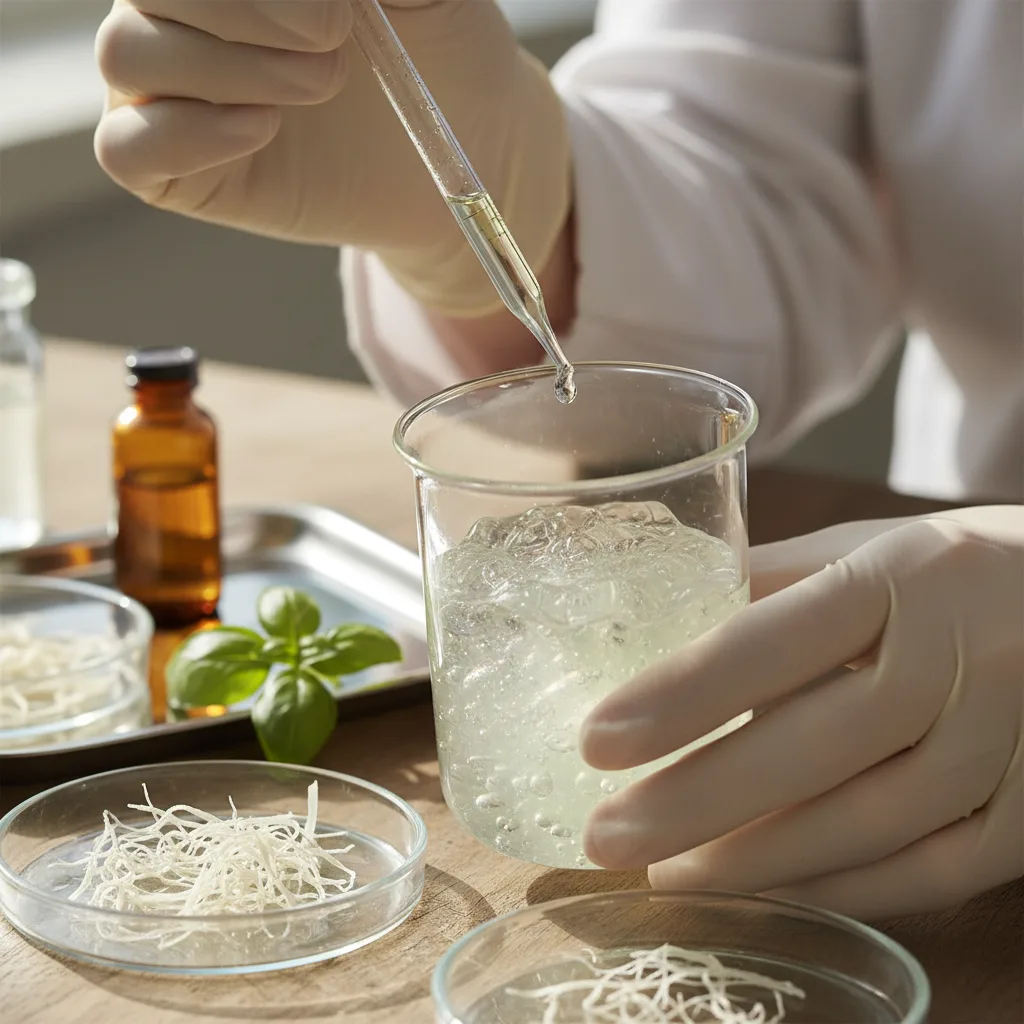 zinc-locked herbal hydrogel schematic