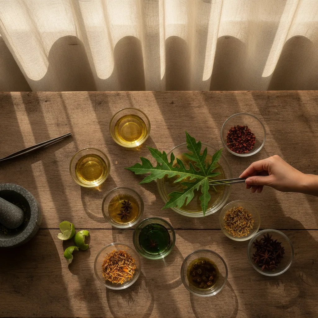 fresh papaya leaf extract bottle