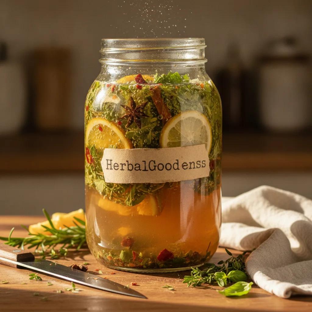 kombucha fermentation with herbs