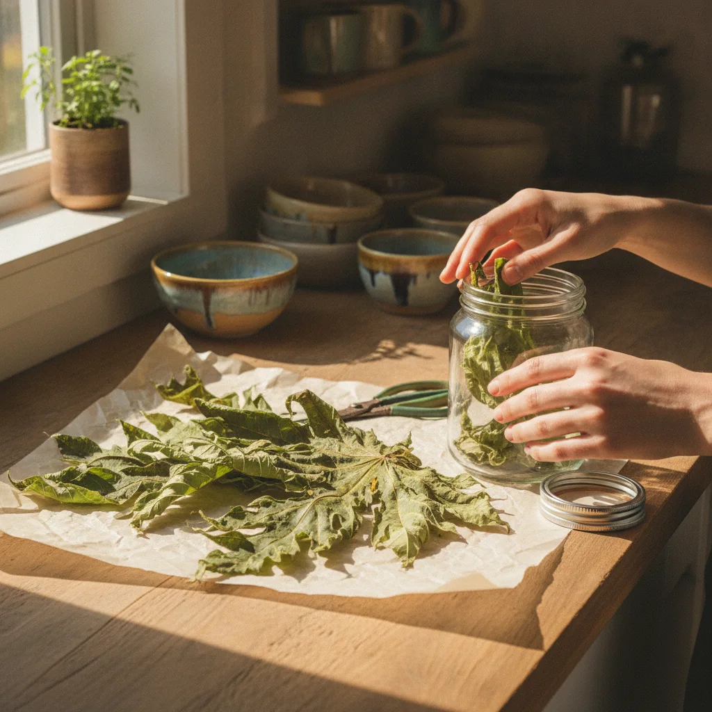 papaya leaf drying
