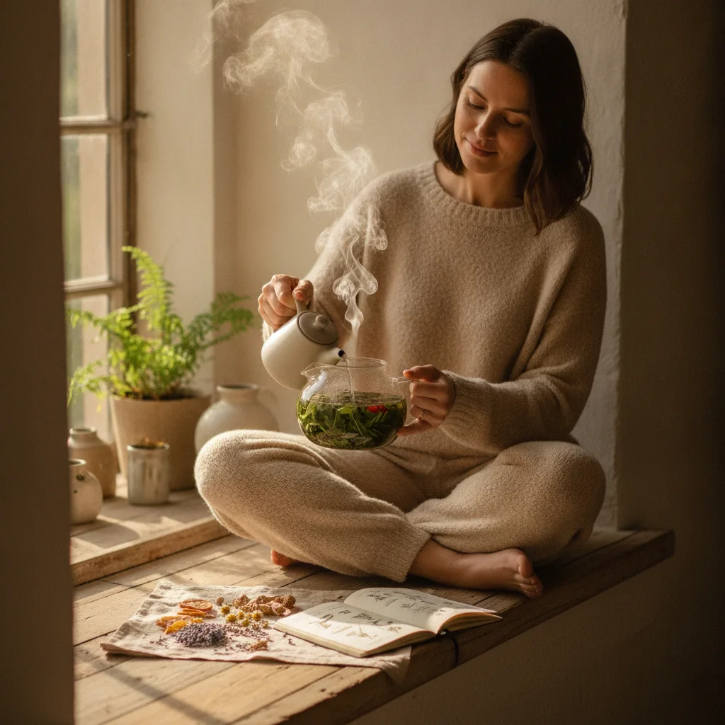 Japanese herbal medicine powder on spoon