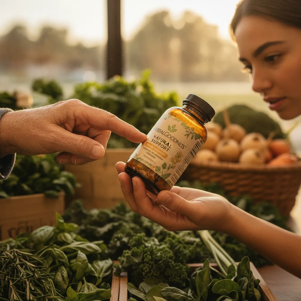 Checking herbal ingredients in McKinney shop