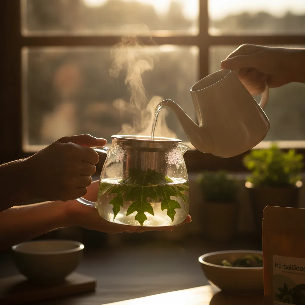 papayaLeafTeaPreparation
