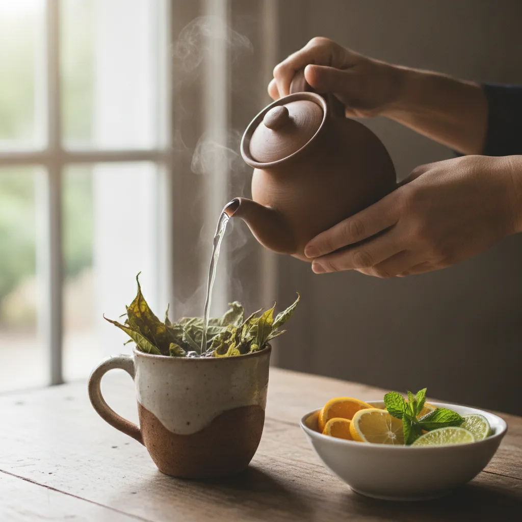 brewing-papaya-leaf-tea