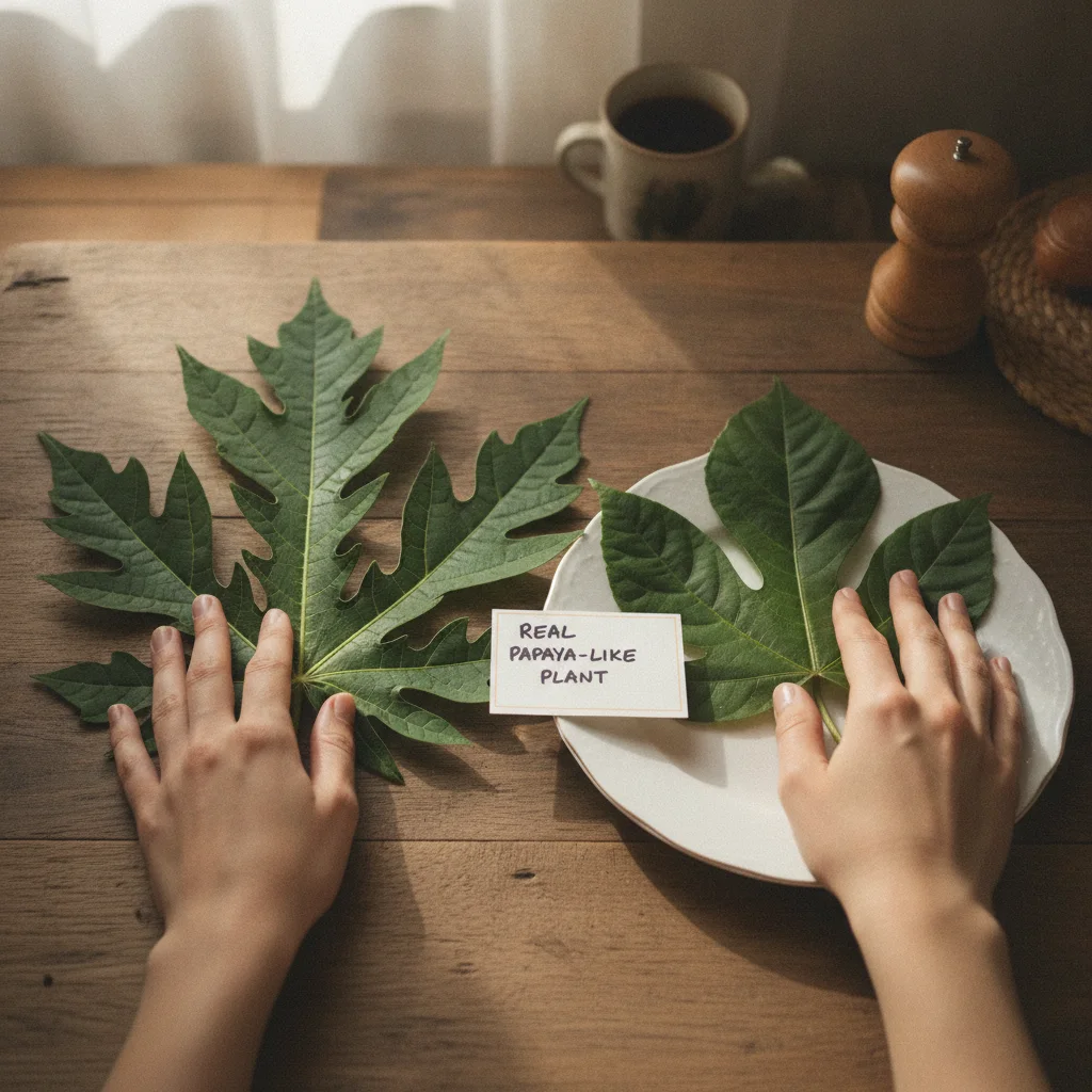 Fresh papaya leaves illustration