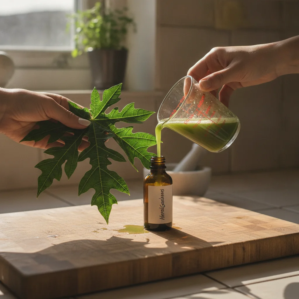 fresh-papaya-leaf-juice-preparation