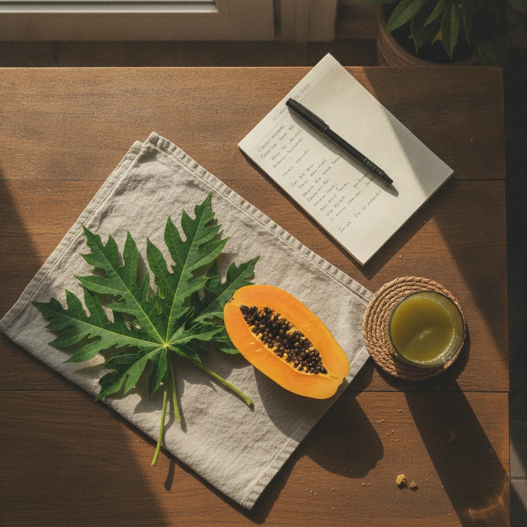 Papaya Leaf Preparation process