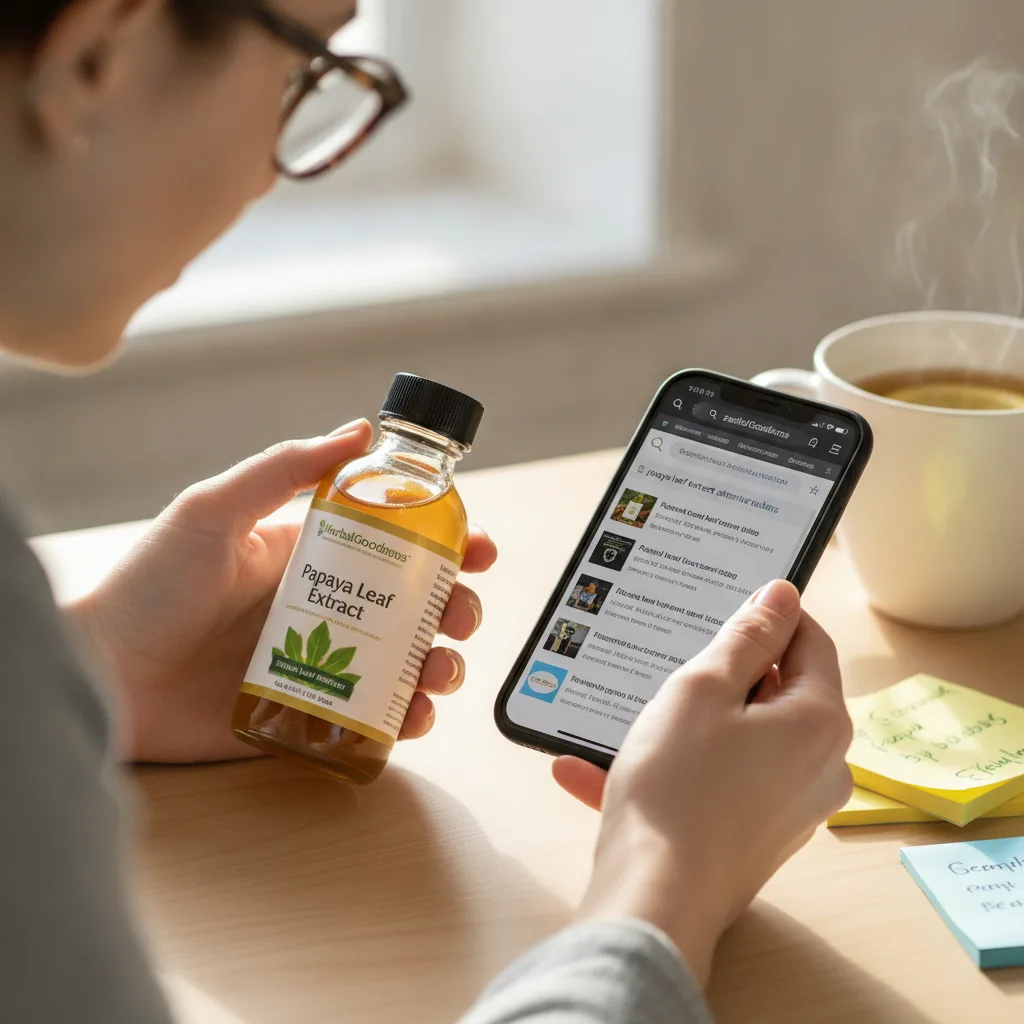 label checklist papaya leaf extract