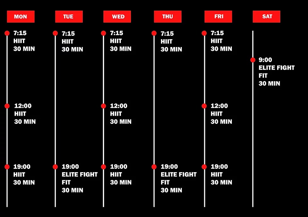 OUR SCHEDULE bangkok muay thai team