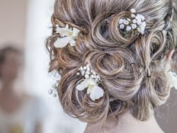 Photograph of an a wedding hair style