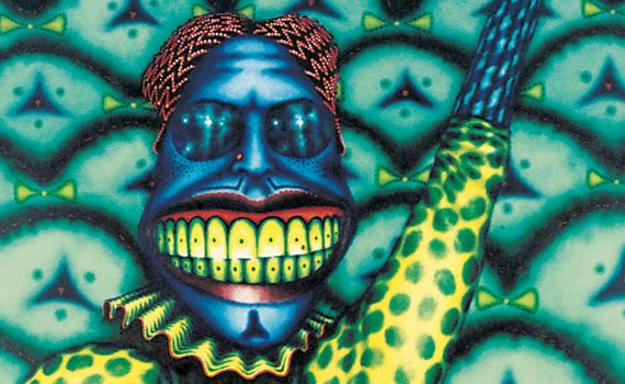 Ed Paschke, Cobmaster, 1975, Oil on canvas, 74 x 50 in. Elmhurst College Art Collection