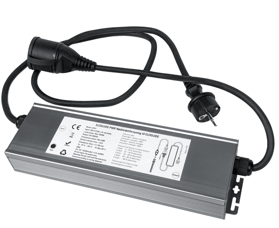 Nødforsyning til EloGuide, 110-270V 7Ah