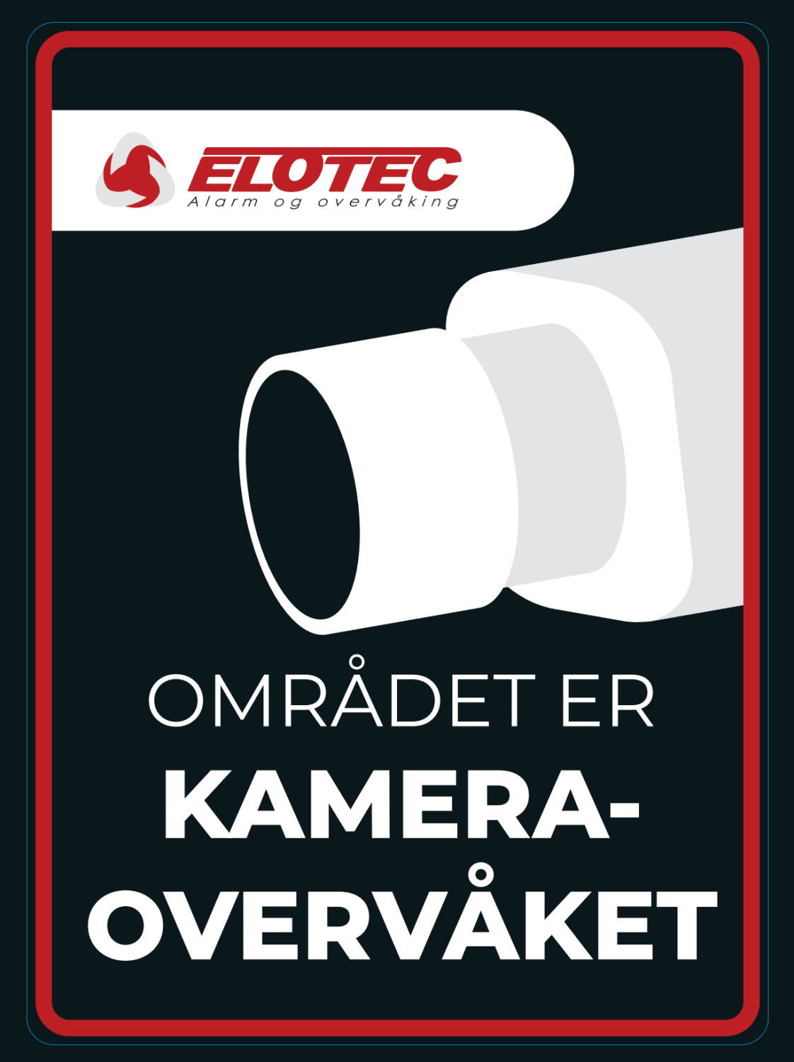 "Video overvåket" 110mm X 80mm, dobbeltsidig