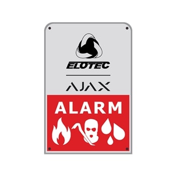 Alarm skilt, aluminium, 8*12cm