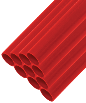 Plastrør 4m, 13pk, rød