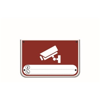 Kamera skilt, aluminium, 8*6cm