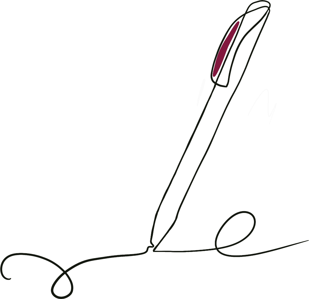 A line drawing of a pen