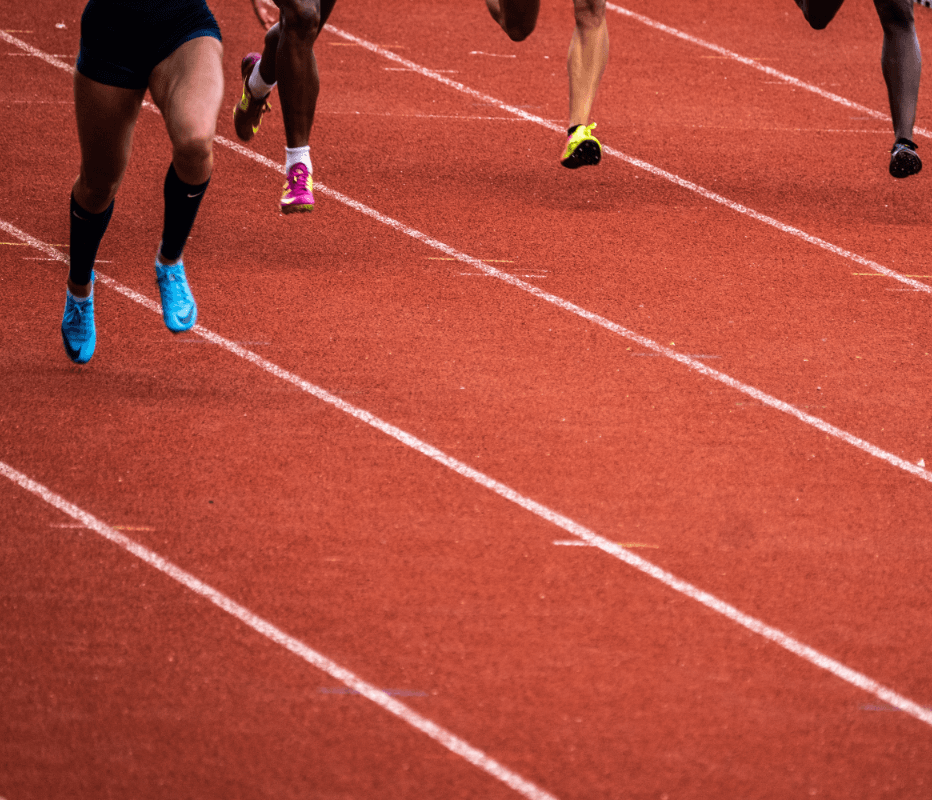 Runners competing in a race