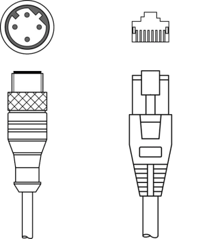 KSS ET-M12-4A-RJ45-A-P7-150 15m Ethernet PUR kabel M12 4 pin han plugg D