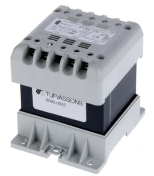 PTM120. 1-fas trafo. 120VA. 230V/24V. IP20