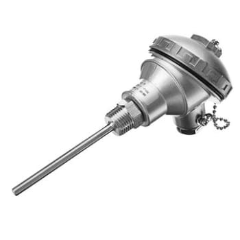 Pt100 føler ø10x200mm. B-hode. DIN-B 200°C. AISI316. IP67