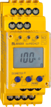 isoMED427P-2  A-Isometer Un: AC 70...264 V Tilkobling via fjærklemmer