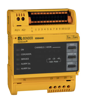 EDS440-LAF-4. Isolasjonsfeildetektor. for fleksibel måletrafo CTAF. Us; AC/DC 24…240V
