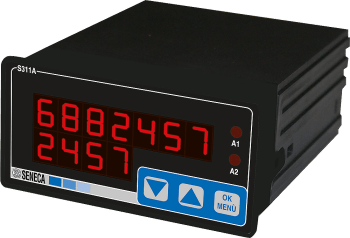 Digitalt instrument-totalisator med universal analog inng. 2 stk. releutg. og RS485 ModBus
