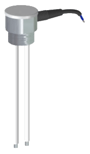 NRXI 1"G 2E L100.  konduktiv nivåføler med 2x100mm PTFE isolerte elektroder. 200mm kabel