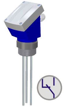 NCVR TB PVC P08 901 2E. Konduktiv nivåføler med integrert forsterker. 2 elektroder. AISI316. 1" 1/2G