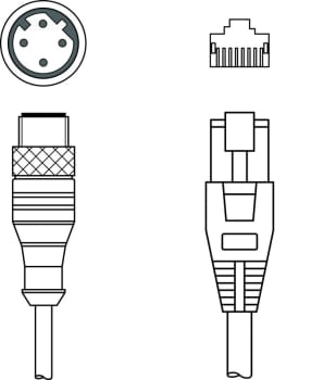 KSS ET-M12-4A-RJ45-A-P7-100 10m Ethernet PUR kabel M12 4 pin han plugg D