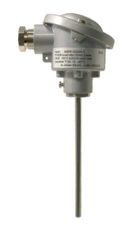 Pt100 føler ø10x210mm B-hoved