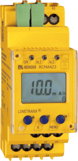 RCMA423-D-2. Jordfeilvarsler type B Tilkobling via fjærklemmer