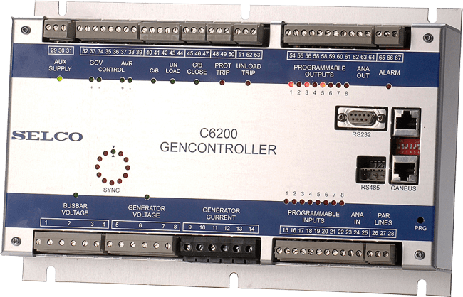 C6200.0100 FlexGen generatorstyring. Advanced. Us:24VDC. Un: ...690VAC. In: -/5A