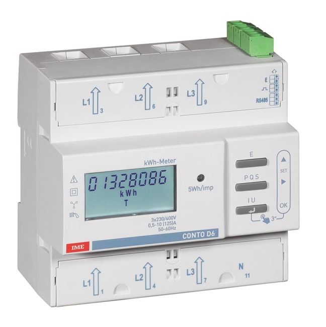Conto D6 230/400V 3-fas+N. 4-leder. 125A direkte MID-energimåler