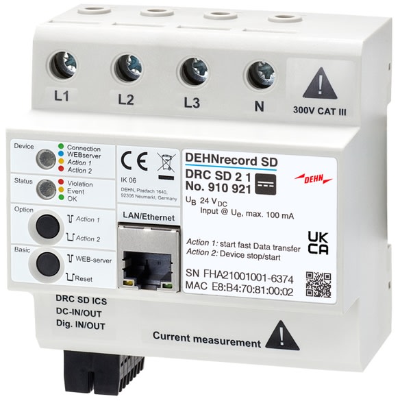 DEHNrecord SD klasse A nettanalysator med webserver